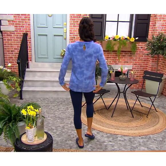 Fit 4 All by Carrie Wightman Women's Top Tye-Dye Teardrop ( Turquoise 5X ) - Picture 2 of 3